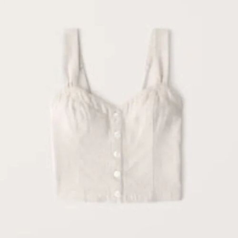 Abercrombie & Fitch Pleated Wide Strap Button-Through Cami Top Xs 51627